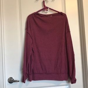 SOLD! Free People Pink/Purple Ribbed Oversized Top